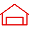 Piktogramm rotes Haus